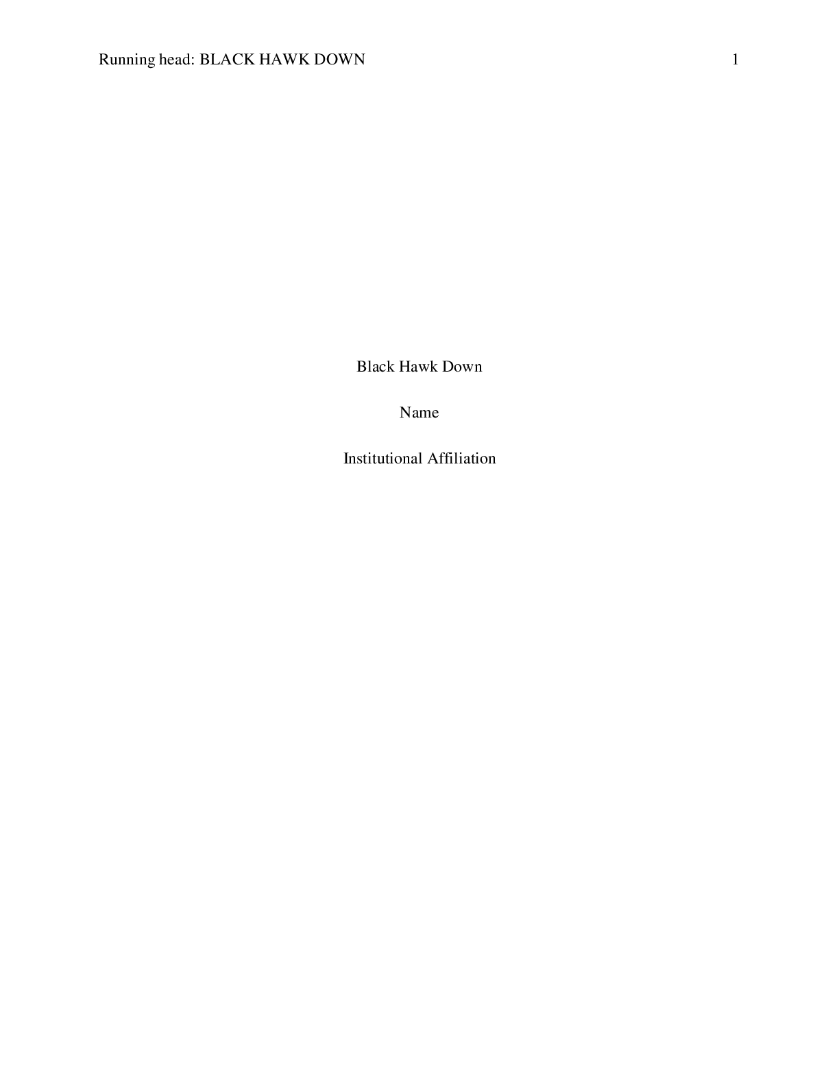 Preview image for Black Hawk Down; FILM REVIEW